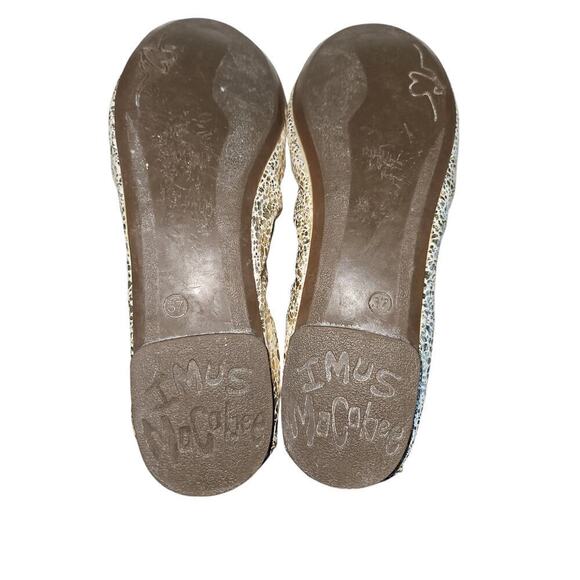 Imus Mcabee Pearlescent Folding Gold Ballet Flats Women's Sz 37 - Picture 8 of 9